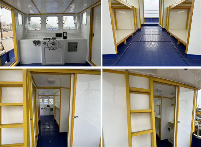 沒有用任何木材的玻璃鋼漁船，全部用玻璃纖維代木替代